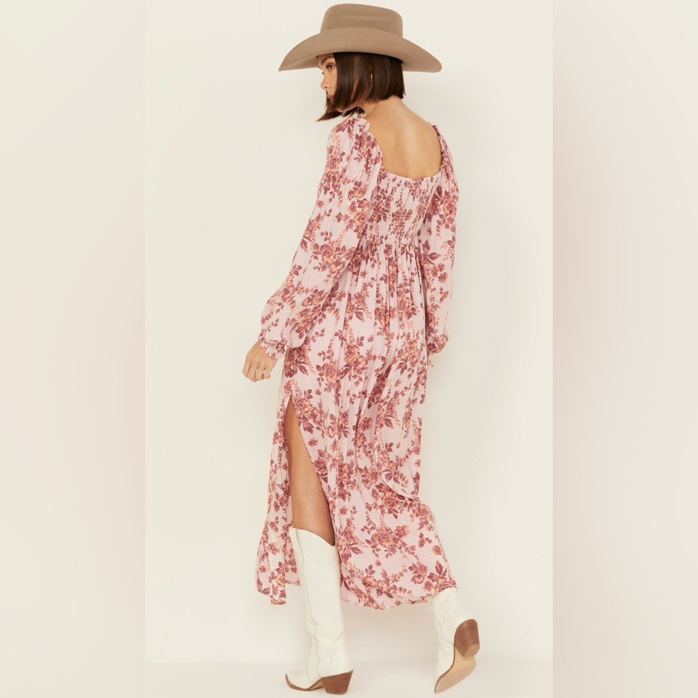 FREE PEOPLE WOMEN'S JAYMES FLORAL PRINT LONG SLEEVE MIDI DRESS